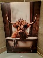 Canvas foto print van BUFFEL Schotse Hooglander in bad, Huis en Inrichting, Woonaccessoires | Schilderijen, Tekeningen en Foto's