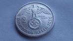 WO2 2 Reichsmark 1939D zilver nazi duitsland., Ophalen of Verzenden, Duitsland, Losse munt, Zilver