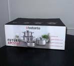 Brabantia Futura 4-delige pannenset nieuw in doos, Ophalen, Zo goed als nieuw, Rvs, Pannenset