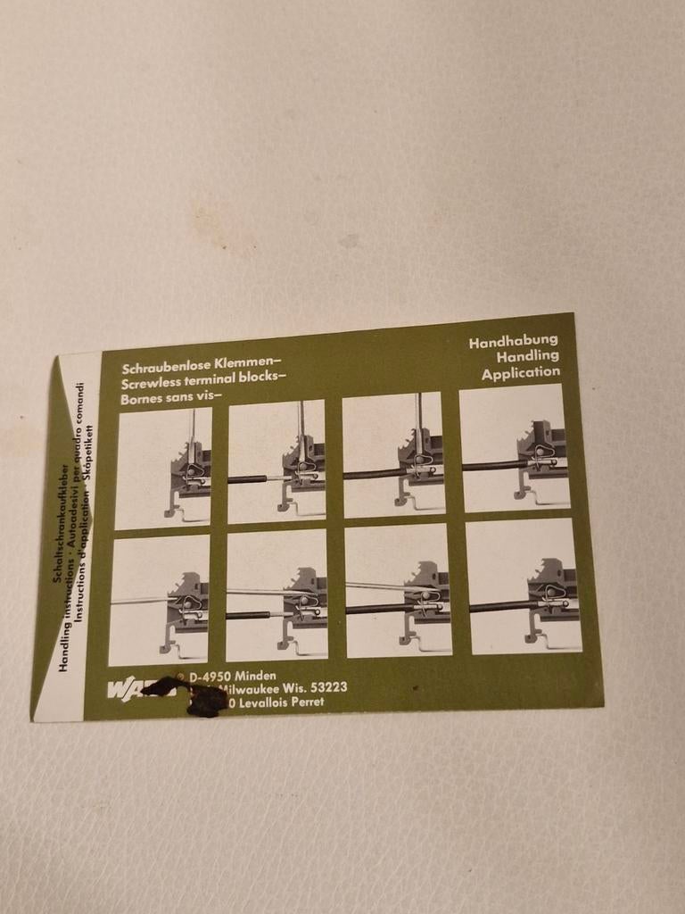 4527 Wago Schaltschrankaufkleber - Handleiding, Ophalen of Verzenden, Gebruikt, Overige typen