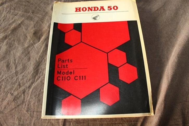 Honda 5 C110 C111 1960 ?? moped parts list  onderdelen boek, Fietsen en Brommers, Handleidingen en Instructieboekjes, Gebruikt