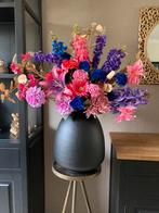 Echt een Eyecatcher Vaas Zwart met Zijden bloemen Set Zijde, Ophalen of Verzenden, Nieuw