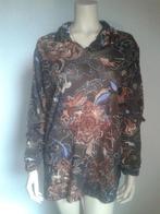 NIEUW! Elegante Bruine Trui met Bloemen Maat 54 Merk Rio, Verzenden, Nieuw, Bruin, Trui of Vest