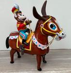 Blikken opwindbare aap op paard, Antiek en Kunst, Antiek | Speelgoed, Ophalen of Verzenden