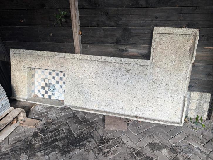 Keukenblad terrazzo retro, Huis en Inrichting, Keuken | Keukenelementen, Gebruikt, Minder dan 100 cm, 25 tot 50 cm, Ophalen