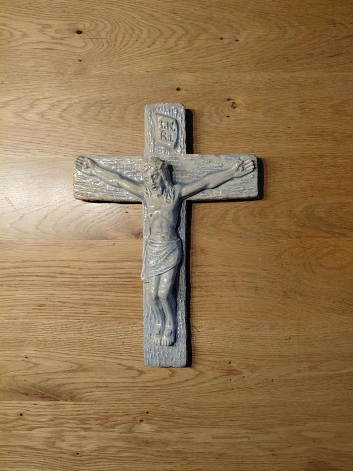 Kruisbeeld met Jezusfiguur, Antiek en Kunst, Antiek | Religie, Ophalen