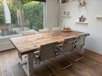 Steigerhouten eettafel voor 6 tot 8 personen, Huis en Inrichting, Tafels | Eettafels, Gebruikt, 100 tot 150 cm, Teakhout, 200 cm of meer