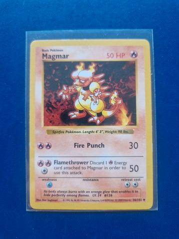 Pokemon Magmar shadowless base set kaart beschikbaar voor biedingen
