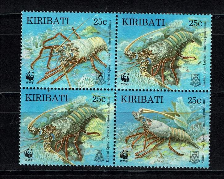 kiribati 1998 pf wwf serie kreeften zeeleven lobster, Postzegels en Munten, Postzegels | Thematische zegels, Postfris, Dier of Natuur