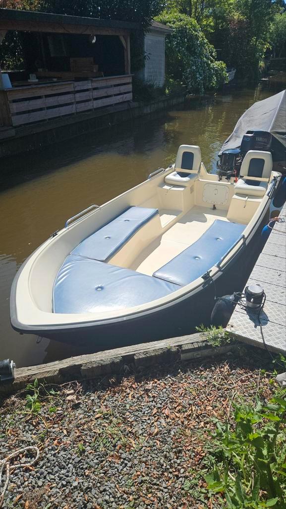Complete boot met bijna nieuwe 9.8 pk motor en trailer!, Watersport en Boten, Sloepen, Zo goed als nieuw, Tot 10 pk, 3 tot 6 meter