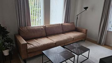 Degelijke 4-zits bank Pancho cognac beschikbaar voor biedingen