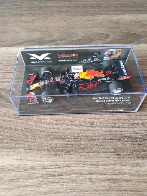Max verstappen RB16B winnaar usa 2021 schaal 1/43, Verzamelen, Automerken, Motoren en Formule 1, Nieuw, Formule 1, Verzenden