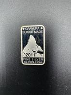 0,5 Ounce 2011 zilverbaar Gravura Suisse., Ophalen of Verzenden, Zilver