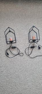 Set van 2 Wandlampen, Ophalen of Verzenden, Zo goed als nieuw, Metaal, Modern