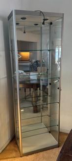 Vitrinekast met verlichting, Ophalen, 50 tot 100 cm, Glas, 150 tot 200 cm