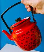 Vintage emaillen FINEL ARABIA theepot ketel/jaren 70, Ophalen of Verzenden