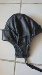 Leren gevoerde pilotencap, Kleding | Dames, Ophalen of Verzenden, Zo goed als nieuw, Muts