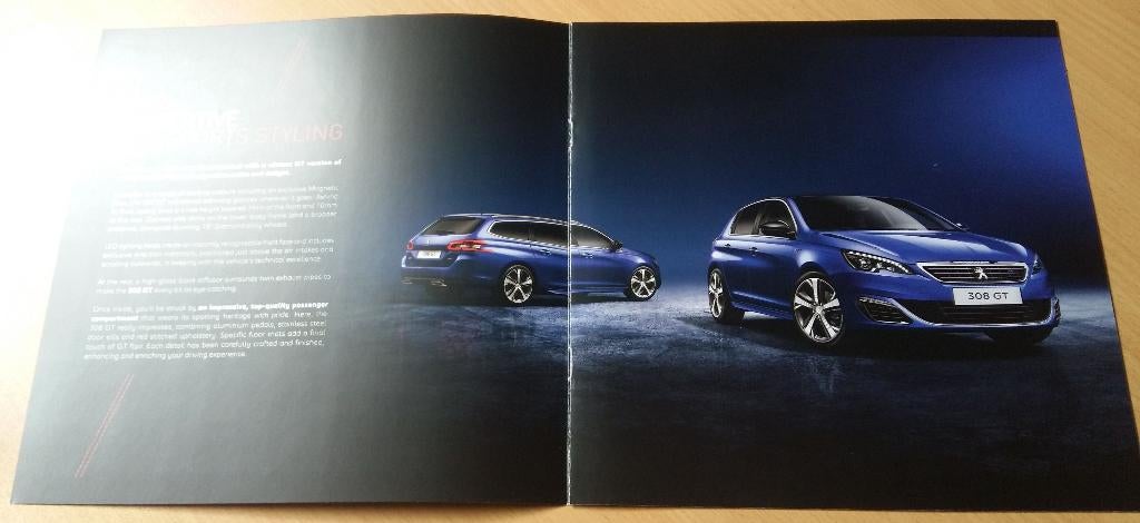 Peugeot 308 GT (Berline en SW) brochure (uit Engeland), Verzenden, Zo goed als nieuw, Peugeot