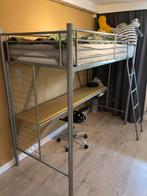 Hoogslaper IKEA metaal met bureau, Ophalen, Gebruikt, Eenpersoons, 200 cm