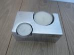 BOB aluminium theelichthouder rechthoek dubbel, nieuw, Overige materialen, Nieuw, Ophalen of Verzenden, Kandelaar