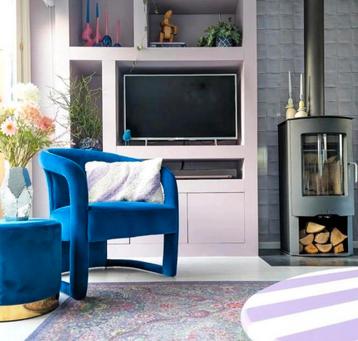 Moderne blauwe design fauteuil fonq beschikbaar voor biedingen
