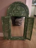 Groene spiegel louvre deurtjes stalraam, Ophalen, Minder dan 50 cm, Zo goed als nieuw, Minder dan 100 cm