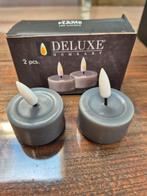 Deluxe Homeart LED Kaarsen - waxinelichtje, Kunststof, Nieuw, Ophalen of Verzenden, Grijs
