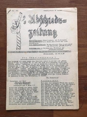 Derde Rijk, 25 April 1938 Soldatenkrant. Abschieds-Zeitung beschikbaar voor biedingen