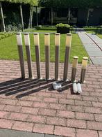 Buitenverlichting, RVS, 6xgroot(80cm), 4xklein(45cm), Ophalen, Gebruikt, Minder dan 50 watt, Staande lamp