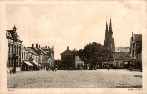 Markt in Eindhoven, Verzamelen, Ansichtkaarten | Nederland, Gelopen, Noord-Brabant, Voor 1920, Ophalen of Verzenden