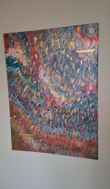 Kleurrijk schilderij acrylverf  beschikbaar voor biedingen
