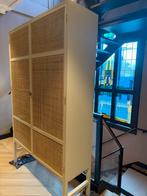 HKliving Wandkast/Servieskast Beige Webbing Deuren, Huis en Inrichting, Ophalen, Overige materialen, 100 tot 150 cm, Zo goed als nieuw