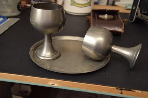 tinnen wijnglazen, Verzamelen, Glas en Borrelglaasjes, Zo goed als nieuw, Overige typen, Ophalen of Verzenden