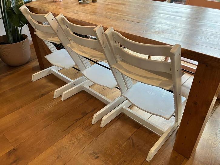 3x Witte Trip Trap Stoel, Kinderen en Baby's, Kinderstoelen, Gebruikt, Meegroeistoel, Ophalen