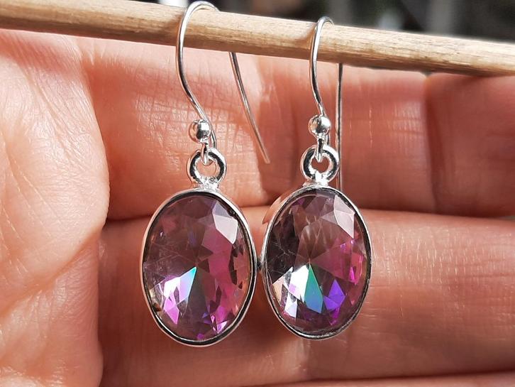 Vanoli - 925 zilveren oorbellen mystic topaas, Sieraden, Tassen en Uiterlijk, Oorbellen, Nieuw, Hangers, Zilver, Overige kleuren