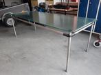 Eettafel staal met glas, Huis en Inrichting, Tafels | Eettafels, Ophalen, Info@tommysmit.nl, Gebruikt, 200 cm of meer
