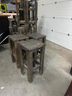 7 stuks houten massief hout zwart, Huis en Inrichting, 5 krukken of meer, 60 tot 90 cm, Ophalen of Verzenden, Zo goed als nieuw