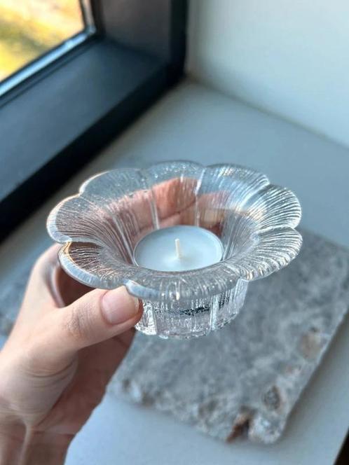 Vintage Lasisepat Finnish Glass Candle Holder/Bowl, Antiek en Kunst, Antiek | Kandelaars, Glas, Ophalen of Verzenden