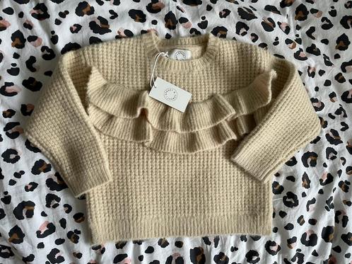 NIEUW | Sproet & Sprout - Sweater ruffle ivory maat 4 jaar, Kinderen en Baby's, Kinderkleding | Maat 104, Nieuw, Meisje, Trui of Vest