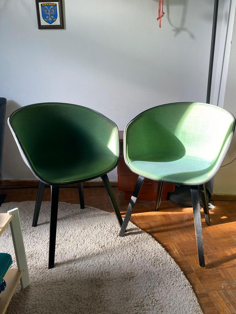 2x HAY about a chair AAC22, Huis en Inrichting, Ophalen, Zwart, Zo goed als nieuw, Vijf, Zes of meer stoelen