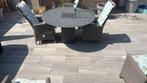 Mooi ronde (140cm) granieten buiten tafel met brander, Ophalen, Zo goed als nieuw, Rond