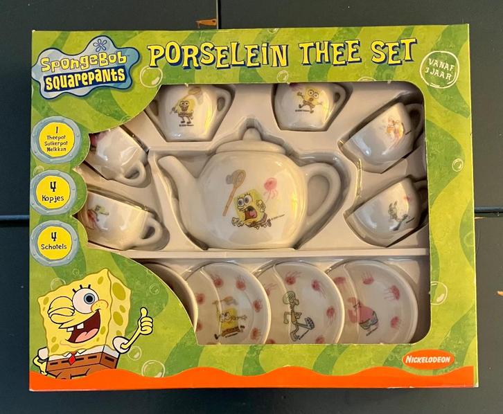 Porselein Thee Set; Spongebob Squarepants; Nieuw, Huis en Inrichting, Keuken | Servies, Nieuw, Overige typen, Overige stijlen