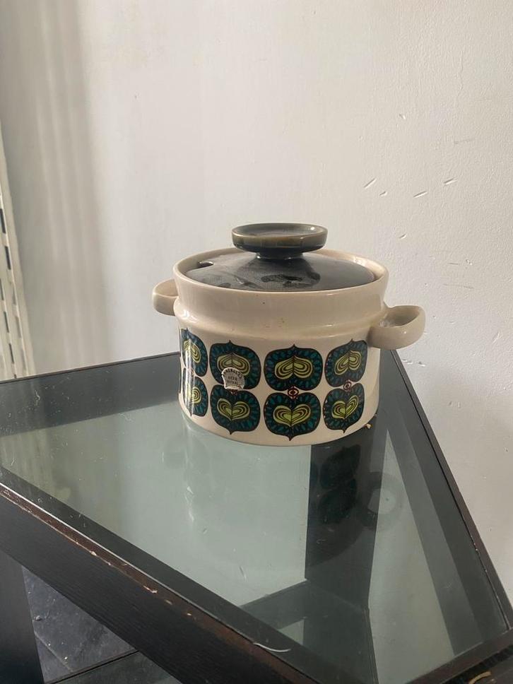 Arabia Finland retro keramische pot met deksel vintage, Huis en Inrichting, Keuken | Potten en Pannen, Zo goed als nieuw, Pot, Bus of Blik