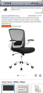 Ergonomische Bureaustoel - Comfortabel!, Zwart, Nieuw, Ophalen of Verzenden, Bureaustoel