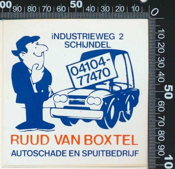 Sticker: Van Boxtel Autoschade en Spuitbedrijf - Schijndel, Verzamelen, Stickers, Zo goed als nieuw, Auto of Motor, Ophalen of Verzenden