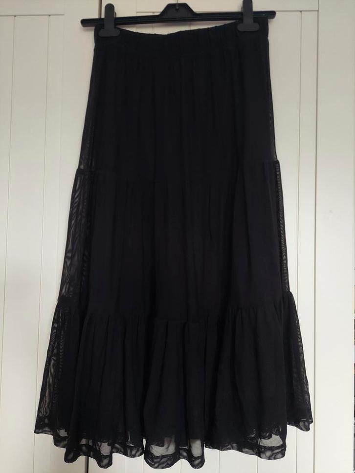 Mesh midi rok, Kleding | Dames, Rokken, Zo goed als nieuw, Zwart, Onder de knie, Ophalen of Verzenden