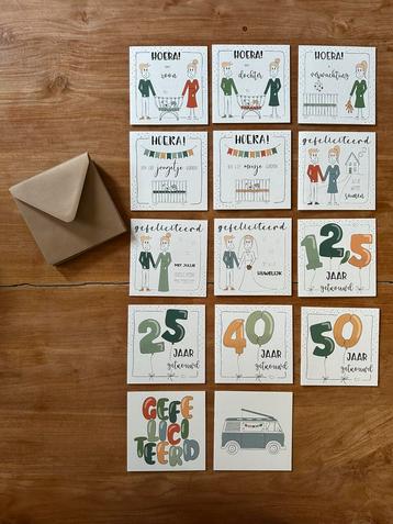 Set 14 stuks wenskaarten beschikbaar voor biedingen