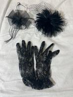 Themafeest set: handschoenen, haarspelden, haarkapje, Ophalen of Verzenden, Zo goed als nieuw, Overige thema's, Accessoires
