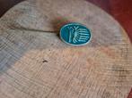 Vintage Groene Emaille Reversspeld, Sieraden, Tassen en Uiterlijk, Broches, Overige materialen, Gebruikt, Minder dan 4 cm, Ophalen of Verzenden