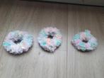Handmade by Ebony: scrunchie,  fluffy zacht, unicorn kleur, Ophalen of Verzenden, Nieuw, Haarspeld